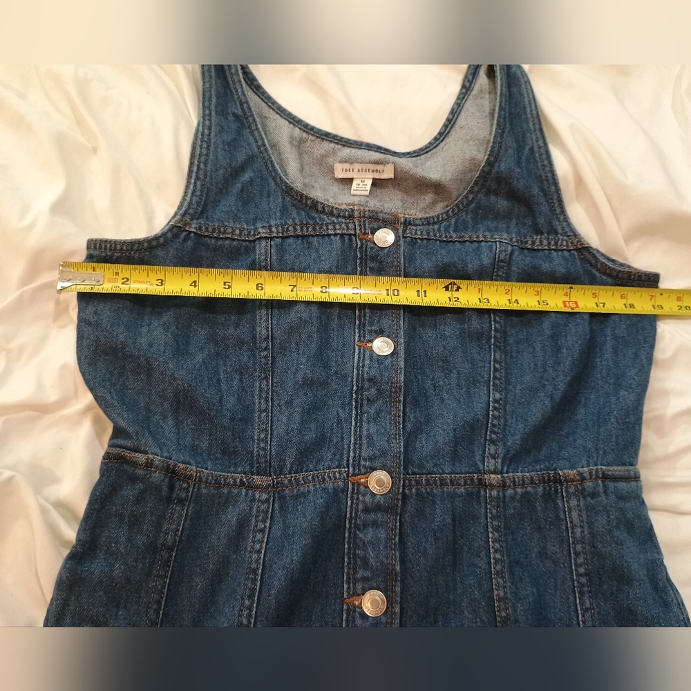 Women's Free Assembly Dark Blue Denim Tank Button Dress Size Medium/8-10 - Picture 6 of 7